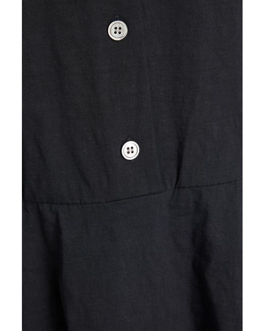 Theory Black Linen-blend Mini Dress