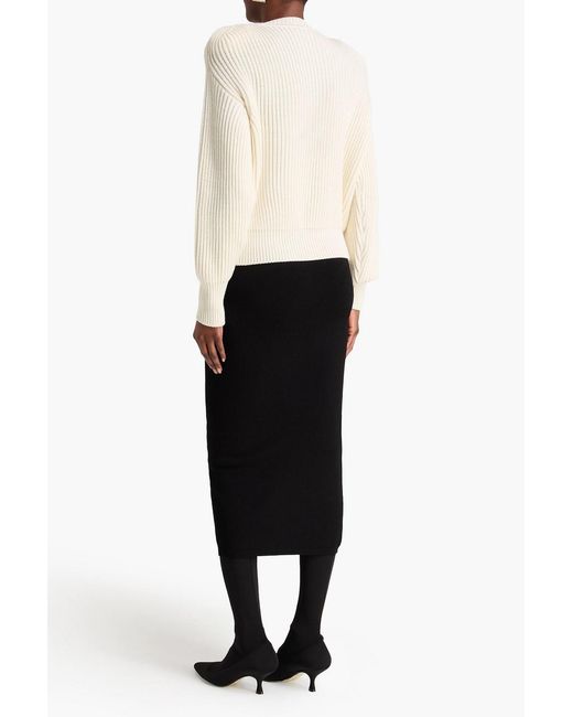 Wardrobe NYC White Ribbed Merino Wool Sweater