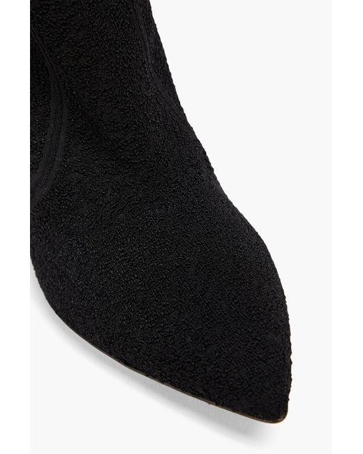 Gianvito Rossi Black Fiona Bouclé-knit Over-the-knee Boots