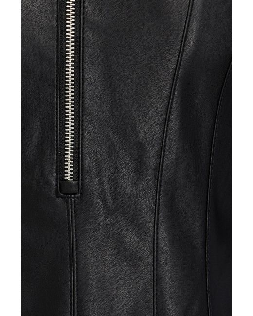 Proenza Schouler Black Pleated Faux Leather Midi Dress
