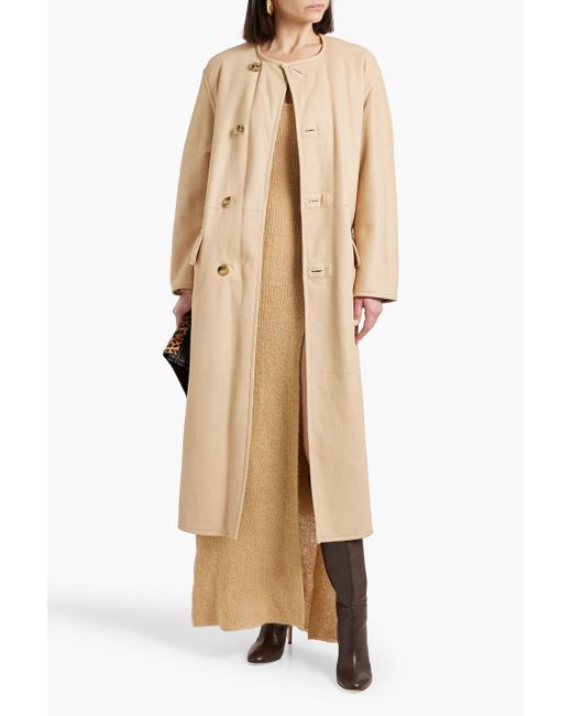 Max Mara Natural Talamo Reversible Shearling Coat