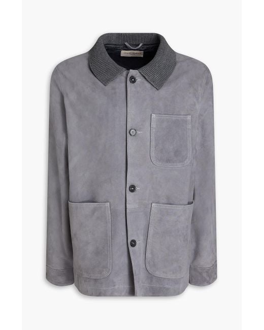 Officine Generale Gray Vadim Suede Jacket for men