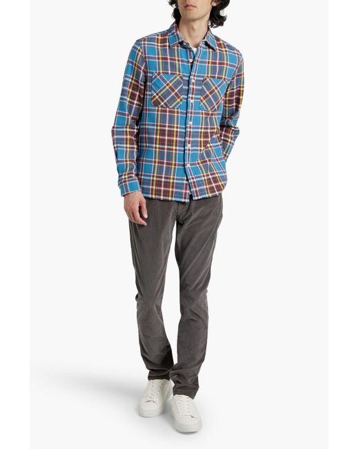 Alex Mill Blue Checked Cotton-flannel Shirt for men