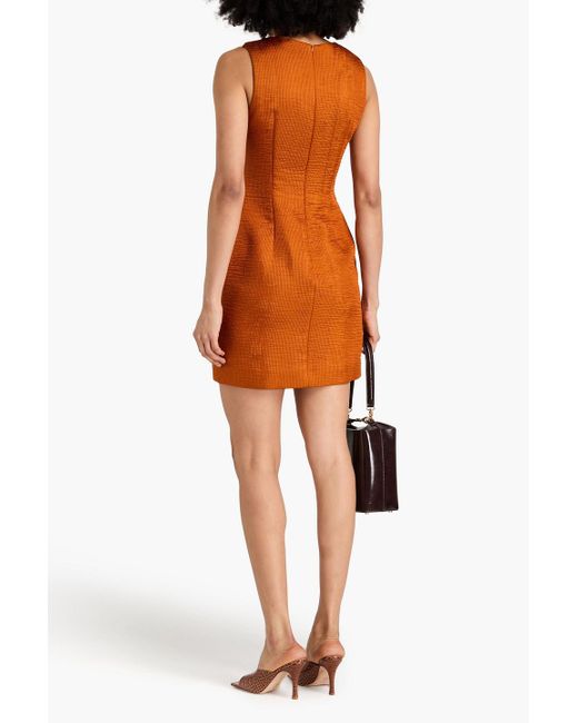 TOVE Orange Ribbed Satin Mini Dress