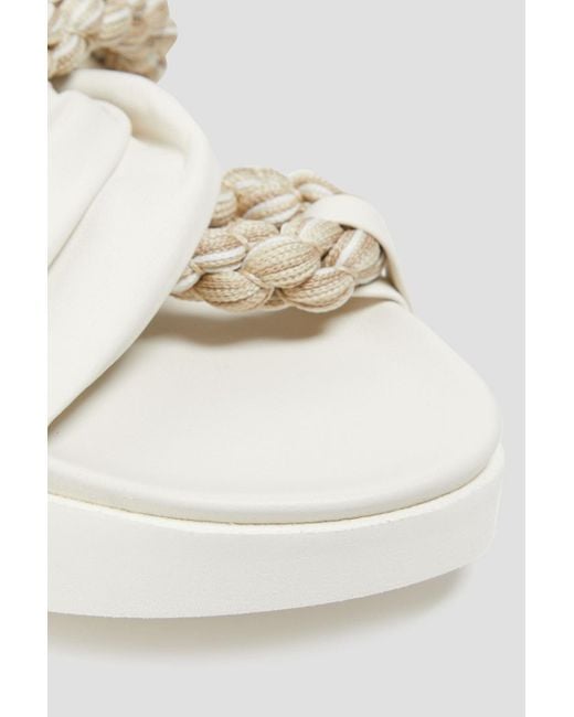 Zimmermann White Twisted Leather And Cord Slides