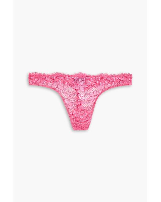 Cosabella Pink Pret A Porter Stretch-lace Low-rise Thong