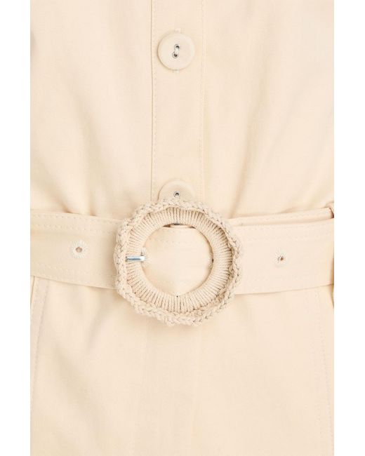 Claudie Pierlot Natural Belted Cotton-twill Playsuit
