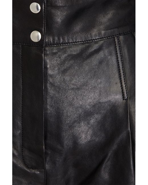 IRO Black Shorts aus leder mit velourslederbesatz