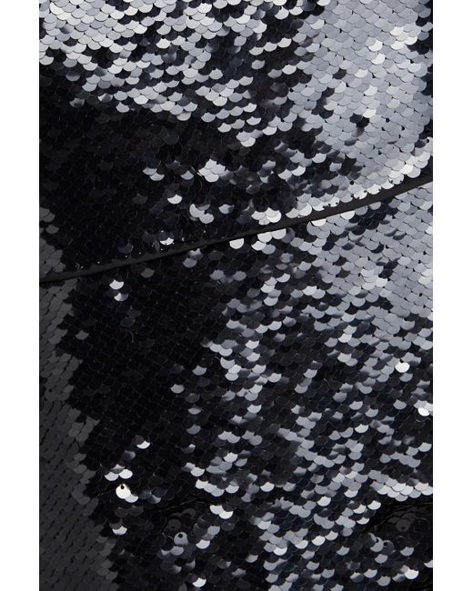 Ganni Black Sequined Crepe Mini Dress