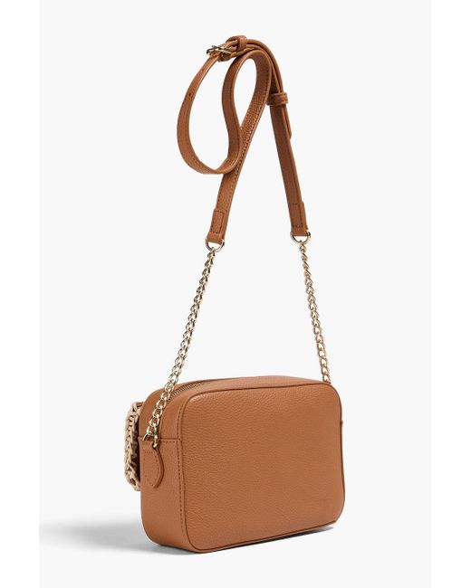 Love Moschino Brown Faux Textured-leather Cross-body Bag
