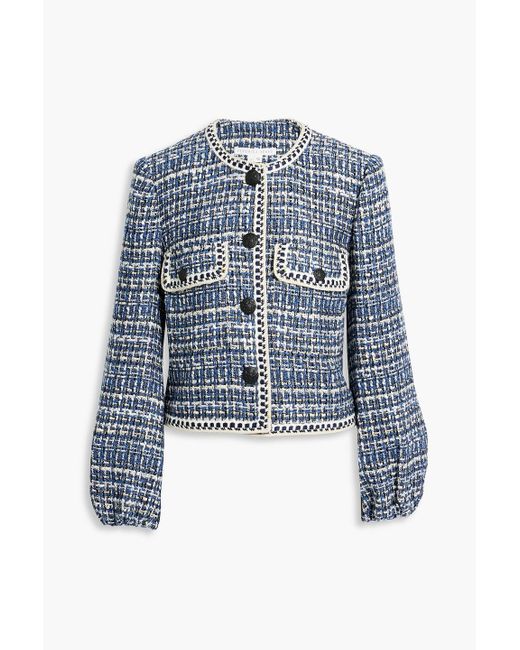 Veronica Beard Blue Brim Cotton-blend Tweed Jacket
