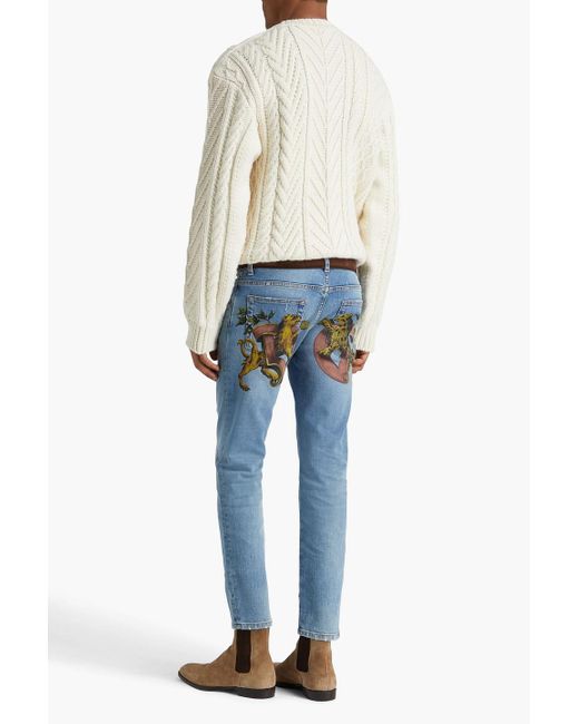 Dolce & Gabbana Jeans mit schmalem bein aus denim in distressed-optik in Blue für Herren