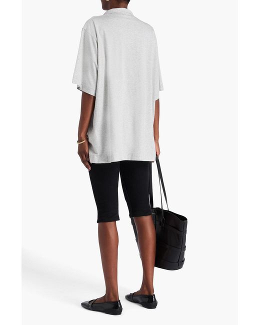 Totême Gray Tie-detailed Cotton-jersey Top