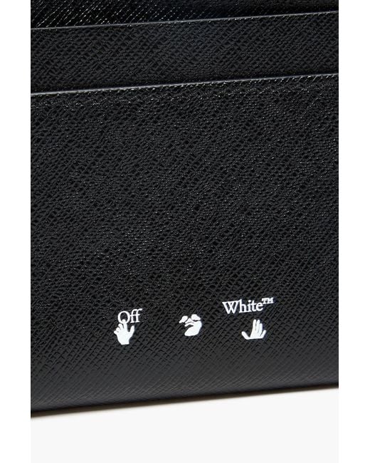 Off-White c/o Virgil Abloh Black Striped Pebbled-Leather Wallet for men