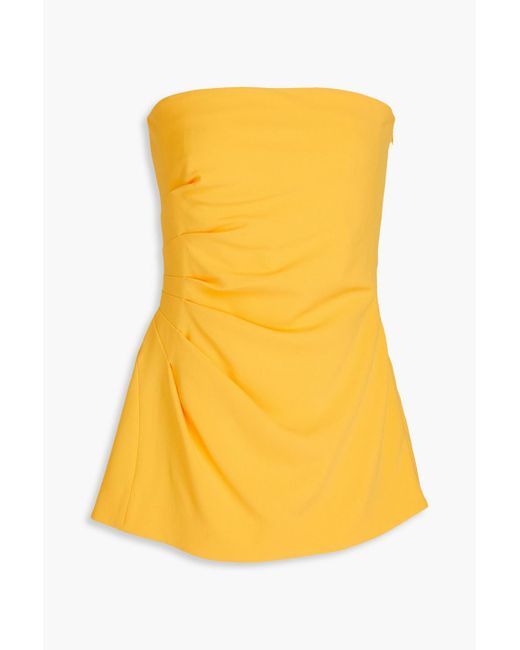 Proenza Schouler Yellow Strapless Draped Crepe Top