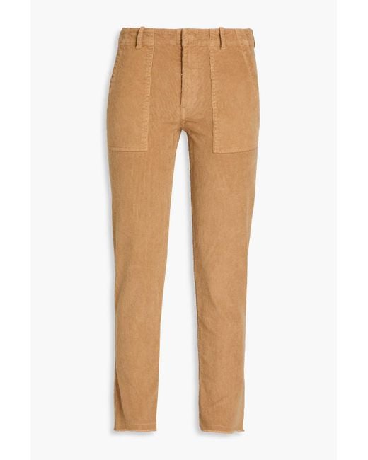 Nili Lotan Natural Jenna Cropped Cotton-blend Corduroy Slim-leg Pants