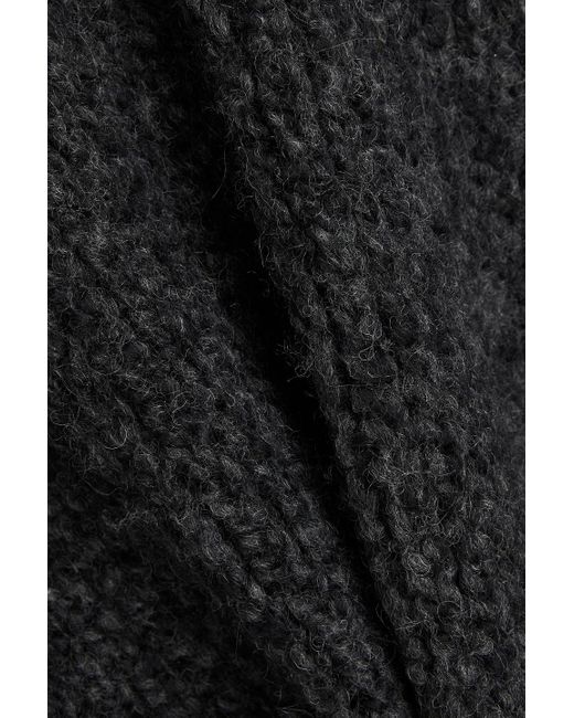 Totême  Black Mélange Alpaca And Wool-blend Turtleneck Sweater