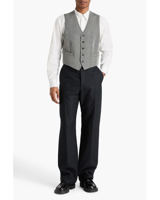 Thom Browne Gray Prince Of Wales Checked Wool-twill Waistcoat for men
