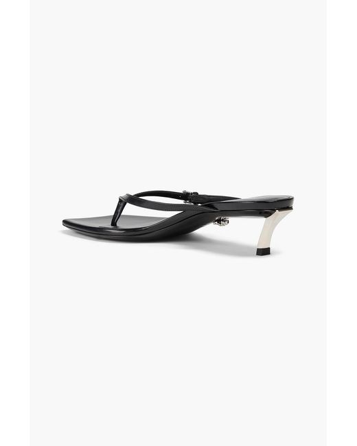 Versace Black Pin-point Leather Mules