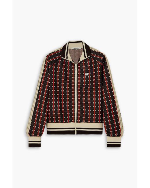 Wales Bonner Red Power Crochet-trimmed Recycled Jacquard-knit Track Jacket