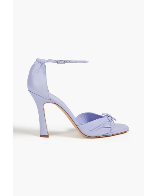 Emporio Armani Blue Bow-detailed Leather Sandals