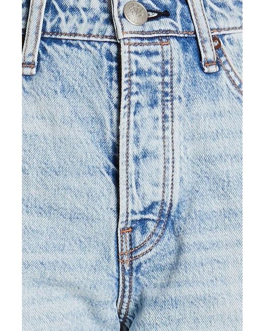 Rag & Bone Blue Maya Cropped Distressed High-rise Slim-leg Jeans