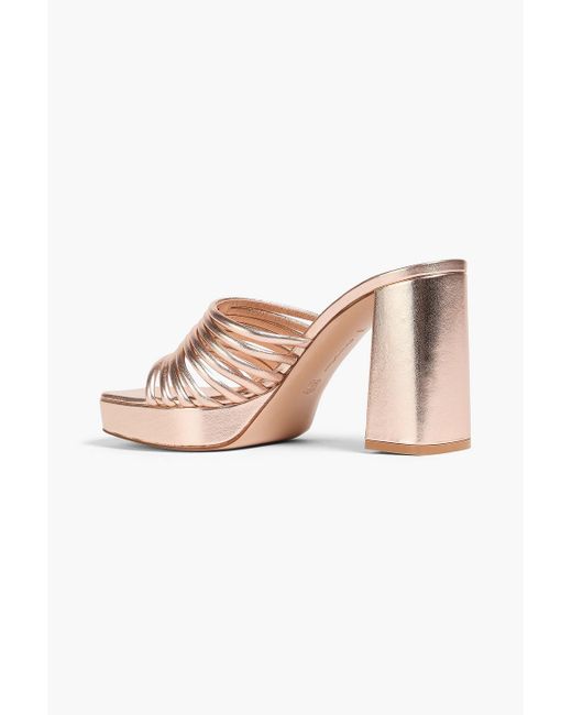 Gianvito Rossi Pink Lena Leather Platform Mules