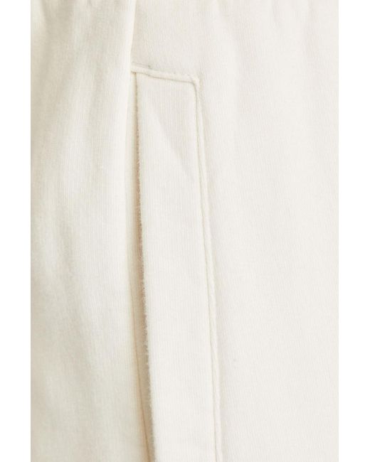 Maison Kitsuné White Logo-print Cotton And Wool-blend Fleece Sweatpants for men