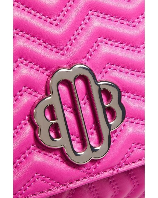 Maje Pink Quilted Leather Shoulder Bag