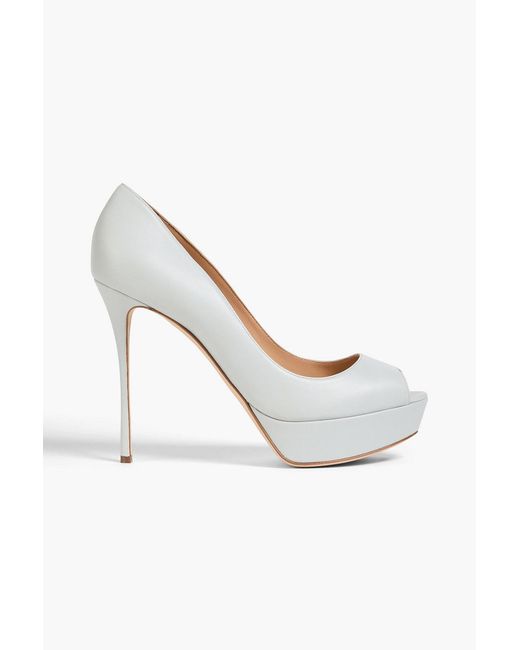 Sergio Rossi Metallic Leather Platform Pumps