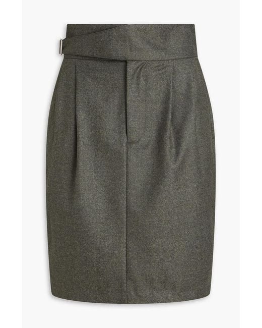 ARMARIUM Gray Lucrezia Pleated Wool Pencil Skirt
