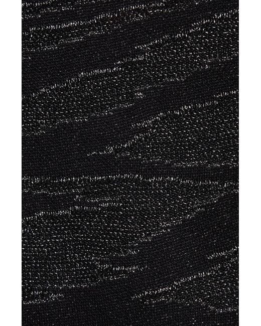Missoni Black Bleistiftrock in midilänge aus jacquard-strick in metallic-optik