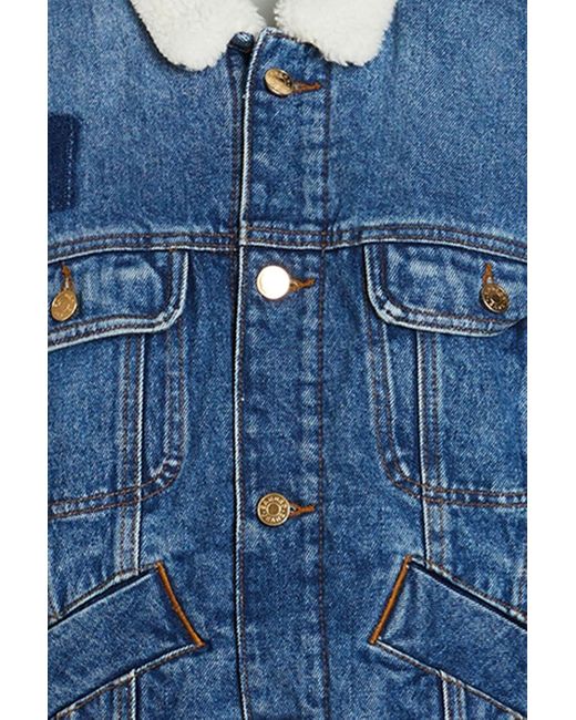Sandro Blue David jeansjacke mit besatz aus shearling-imitat