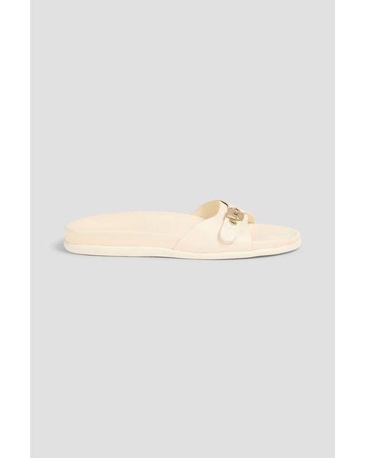 Ancient Greek Sandals White Odi Leather Slides