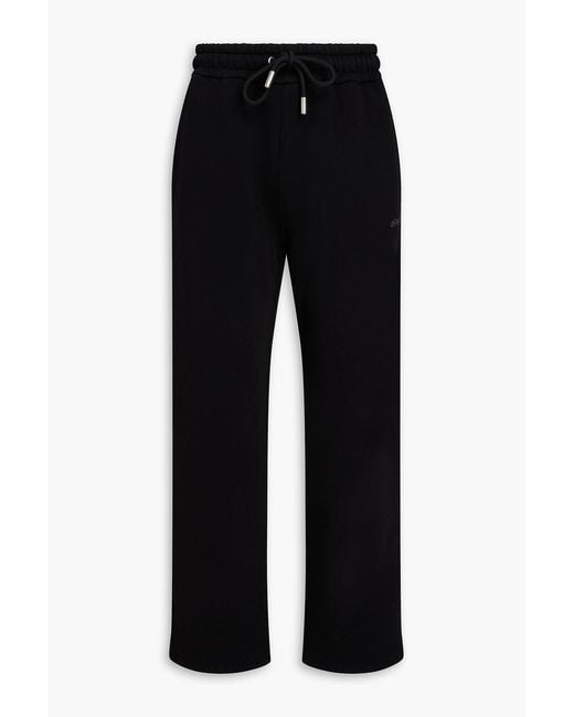 Off-White c/o Virgil Abloh Black Embroidered French Cotton-Terry Sweatpants for men