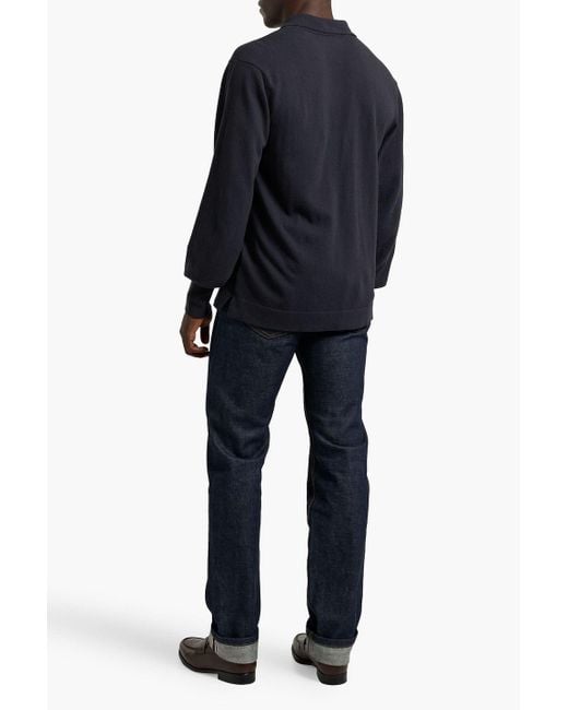 Officine Generale Blue Brent Wool Cardigan for men