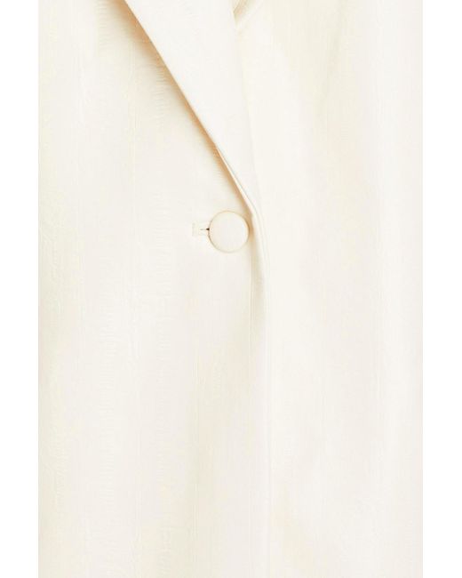 ROTATE BIRGER CHRISTENSEN Natural Faux Leather Blazer