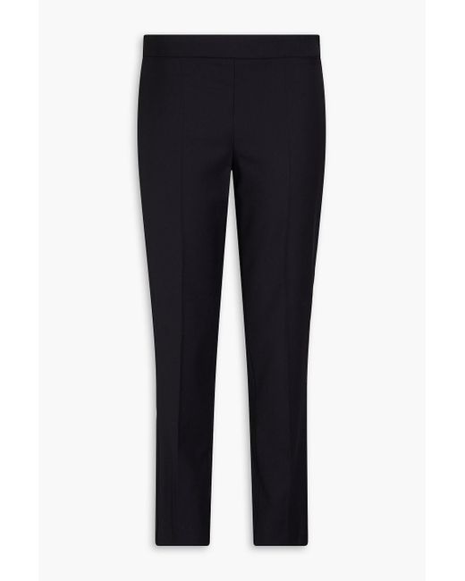 Emporio Armani Blue Wool-blend Tapered Pants