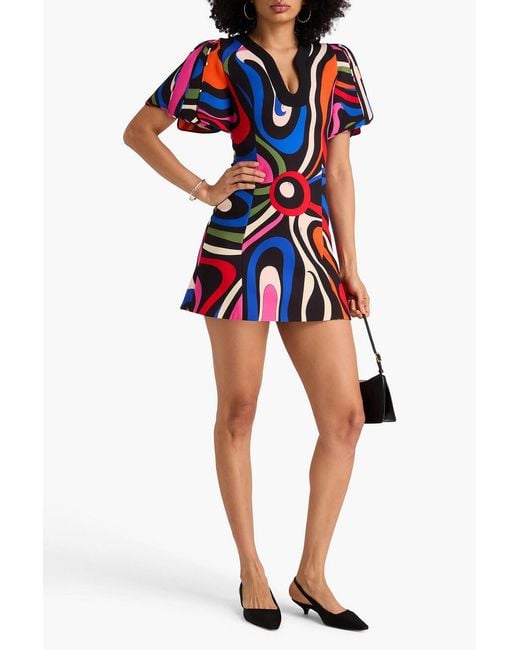 Emilio Pucci Red Printed Crepe Mini Dress