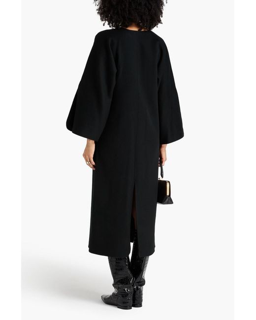 By Malene Birger Black Cais Wool-Felt Midi Dress