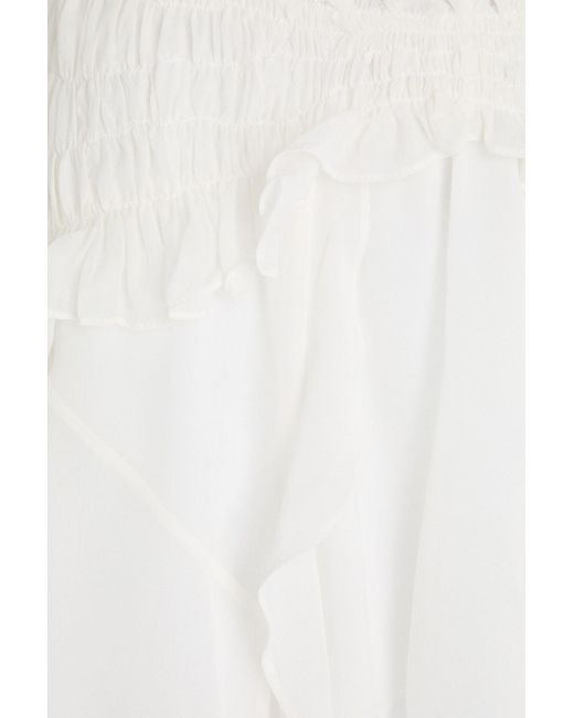 Isabel Marant White Tripsy Ruffled Silk-georgette Mini Skirt