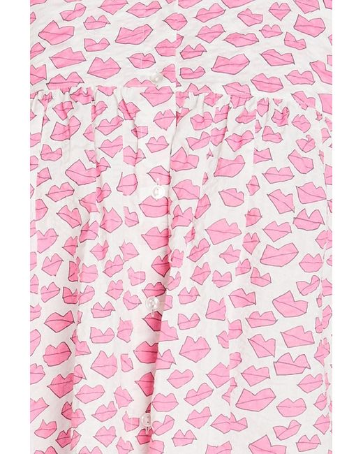 Stella Nova Pink Heda Printed Crinkled Cotton Blouse