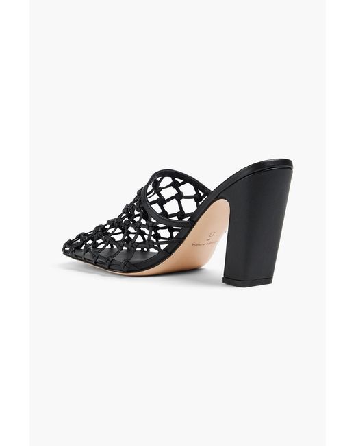 STUDIO AMELIA Black Silas 90 Woven Leather Mules