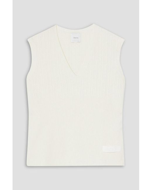 Patou Natural Ribbed Wool-blend Tank