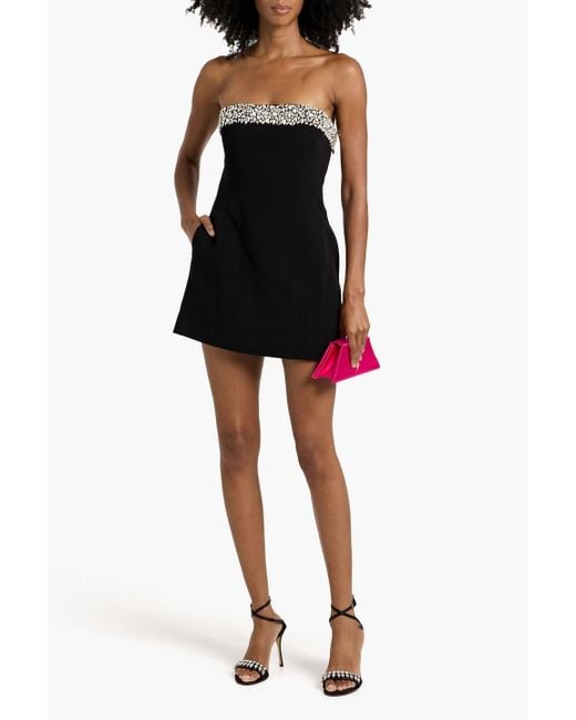 A.L.C. Black Elsie Strapless Crystal-Embellished Crepe Mini Dress