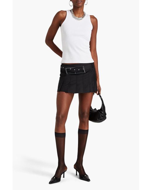 16Arlington Black Nimue Pleated Wool-blend Mini Skirt