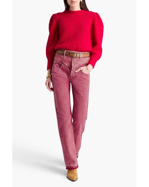 Isabel Marant Pink Noemie Acid-wash High-rise Straight-leg Jeans