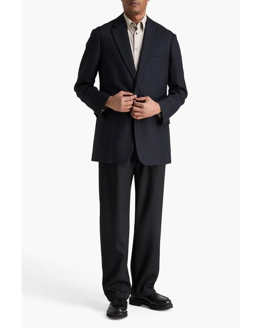 Dries Van Noten Black Pinstriped Wool-Twill Blazer for men