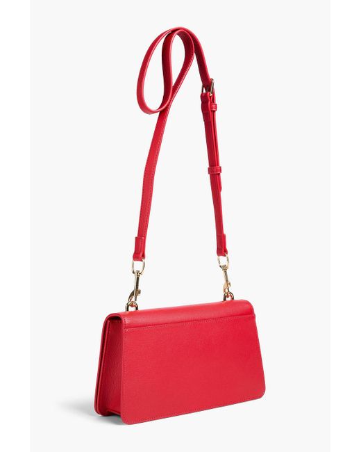 Love Moschino Red Pebbled-leather Cross-body Bag