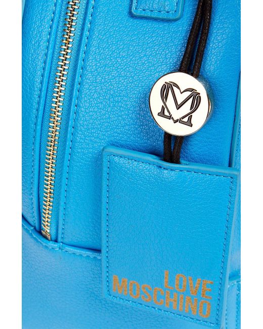 Love Moschino Blue Rucksack aus narbenkunstleder